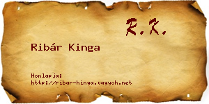 Ribár Kinga névjegykártya